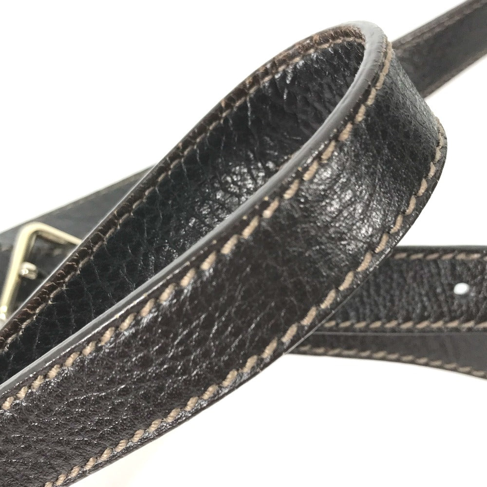 GUCCI 223666 グッチシマ GG 斜め掛け カバン ポシェット ショルダーバッグ シマレザー メンズ ダークブラウン