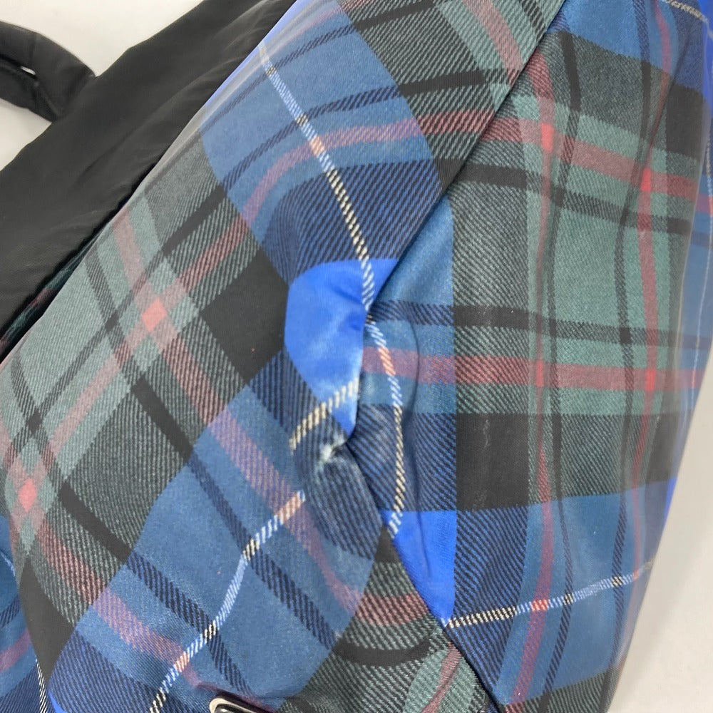 PRADA チェック カバン トートバッグ ショルダーバッグ ナイロン レディース ブラック