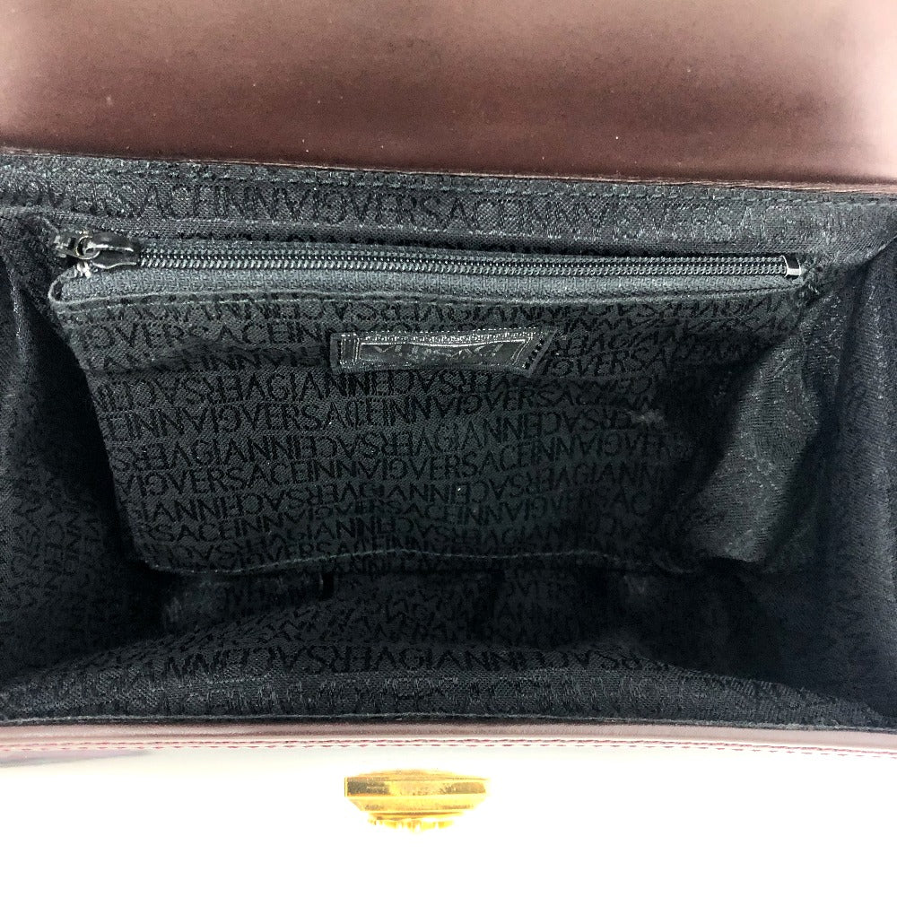 VERSACE ヴィンテージ サンバースト バニティバッグ ハンドバック カバン バック ハンドバッグ エナメル レディース パープル系