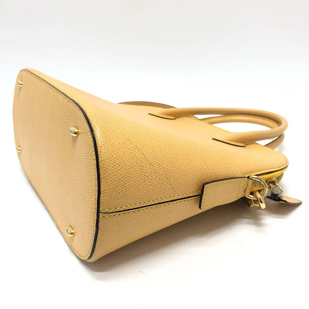 CELINE ヴィンテージ ボーリング 2WAY 肩掛け 斜め掛け カバン ショルダーバッグ レザー レディース イエローベージュ系