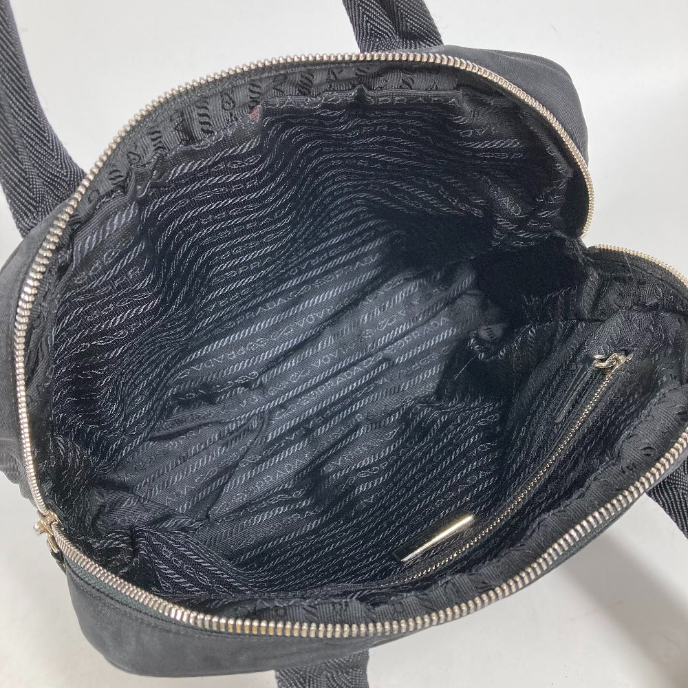PRADA トライアングルロゴ 三角ロゴ プレート カバン ハンドバッグ ナイロン レディース ブラック