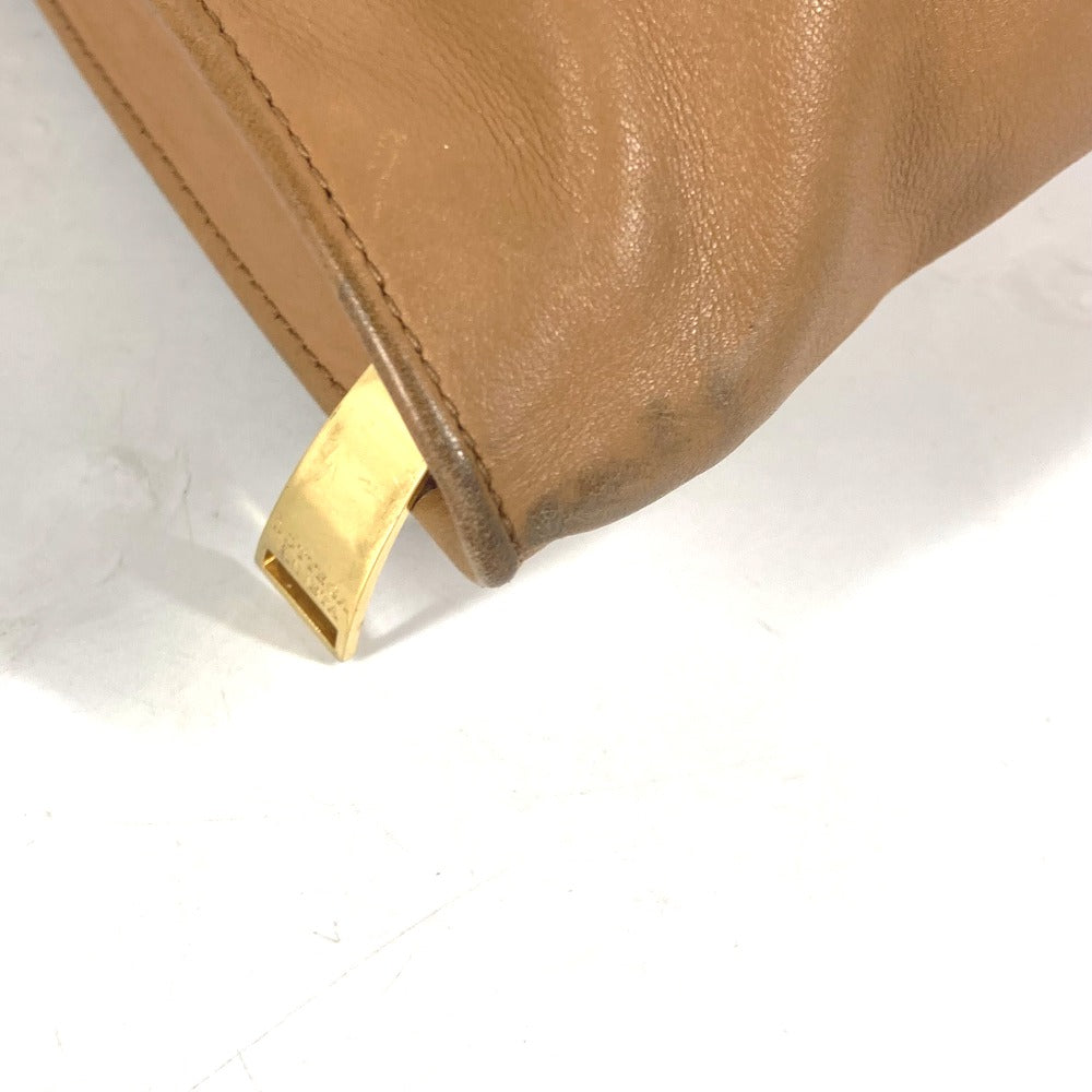 BOTTEGA VENETA 607964 ザ ツイスト カバン ポーチ クラッチバッグ ハンドバッグ レザー レディース キャメル ブラウン