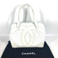 CHANEL Large Coco Mark CC Tote Bag Shoulder Bag in Caviar Leather, White