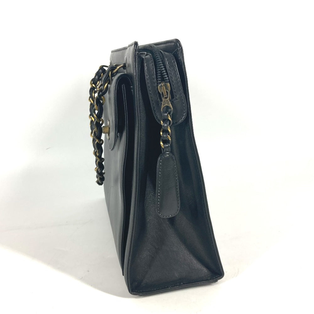 CHANEL Wチェーン CC ココマーク カバン トートバッグ ショルダーバッグ レザー レディース ブラック