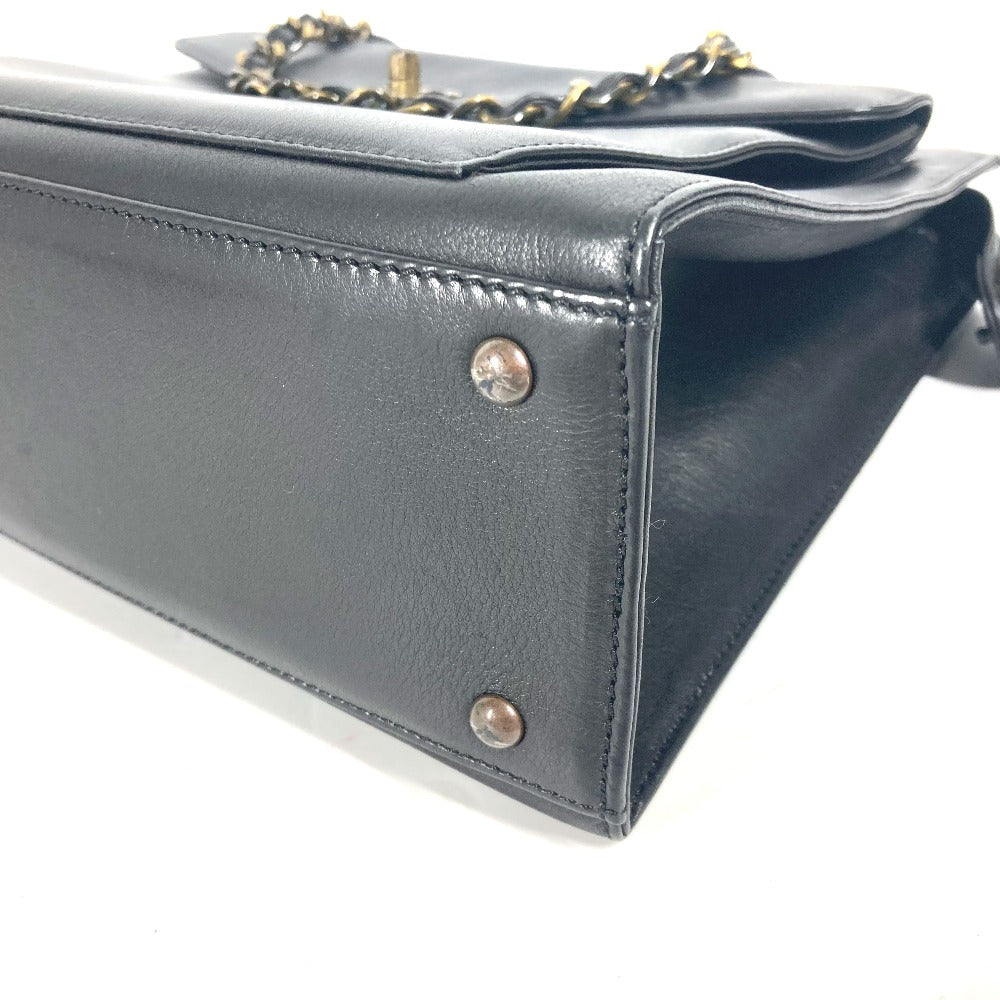 CHANEL Wチェーン CC ココマーク カバン トートバッグ ショルダーバッグ レザー レディース ブラック