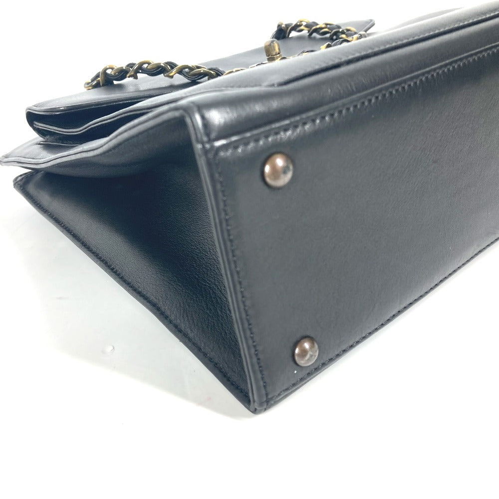 CHANEL Wチェーン CC ココマーク カバン トートバッグ ショルダーバッグ レザー レディース ブラック