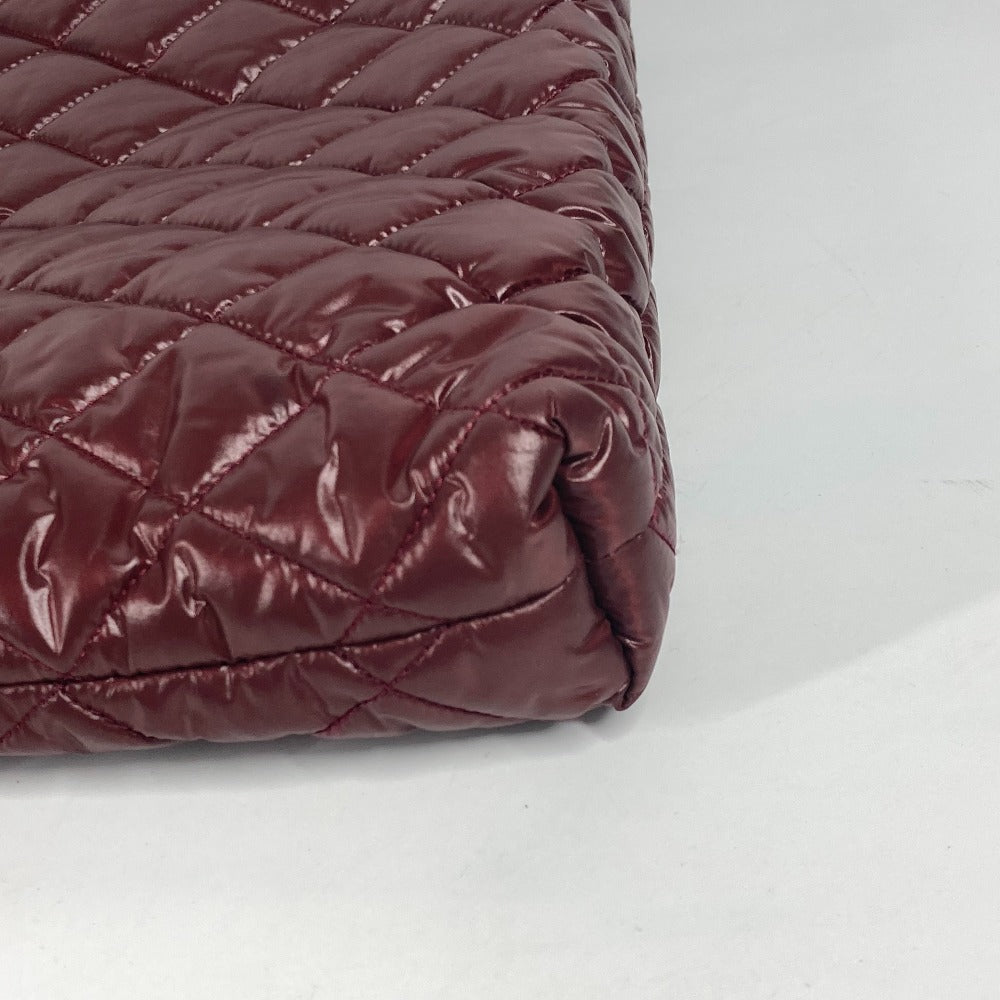 CHANEL バイカラー CC ココマーク コココクーン キルティング 肩掛け トートバッグ カバン ショルダーバッグ ナイロン レディース ワインレッド