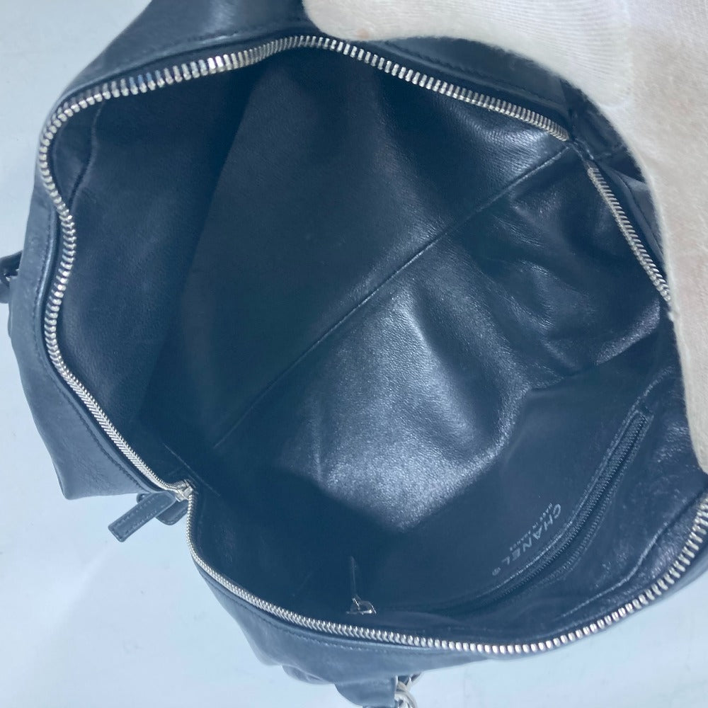CHANEL バイカラー CC ココマーク Wチェーン 肩掛け ハンドバック ミニボストンバッグ ショルダーバッグ レザー レディース ホワイト