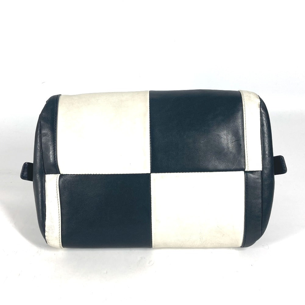 CHANEL バイカラー CC ココマーク Wチェーン 肩掛け ハンドバック ミニボストンバッグ ショルダーバッグ レザー レディース ホワイト