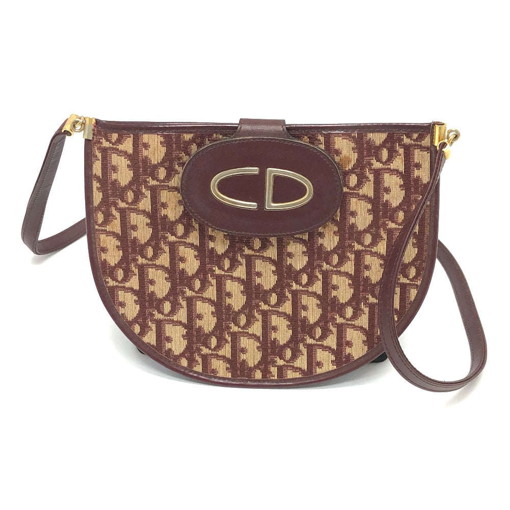 Dior ヴィンテージ トロッター CDロゴ ショルダーバッグ キャンバス/レザー レディース レッド