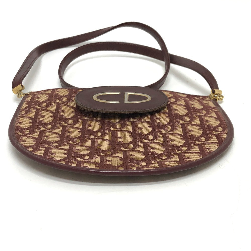 Dior ヴィンテージ トロッター CDロゴ ショルダーバッグ キャンバス/レザー レディース レッド