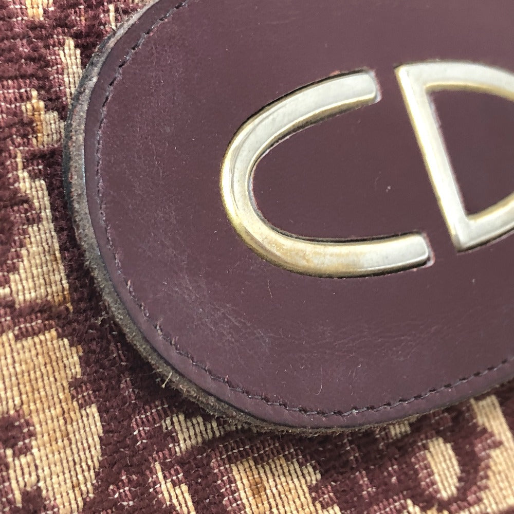 Dior ヴィンテージ トロッター CDロゴ ショルダーバッグ キャンバス/レザー レディース レッド