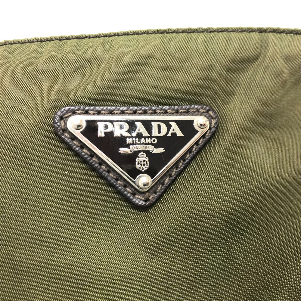 PRADA トライアングルロゴ 斜め掛け 肩掛け ショルダーバッグ ナイロン メンズ カーキ