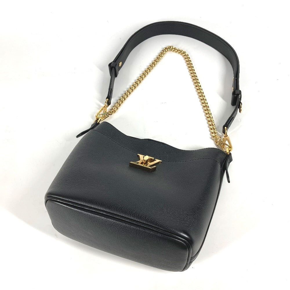LOUIS VUITTON M24006 ロック & ウォーク 肩掛け カバン バケツ型 ばけつ チェーン ショルダーバッグ カーフレザー レディース ブラック