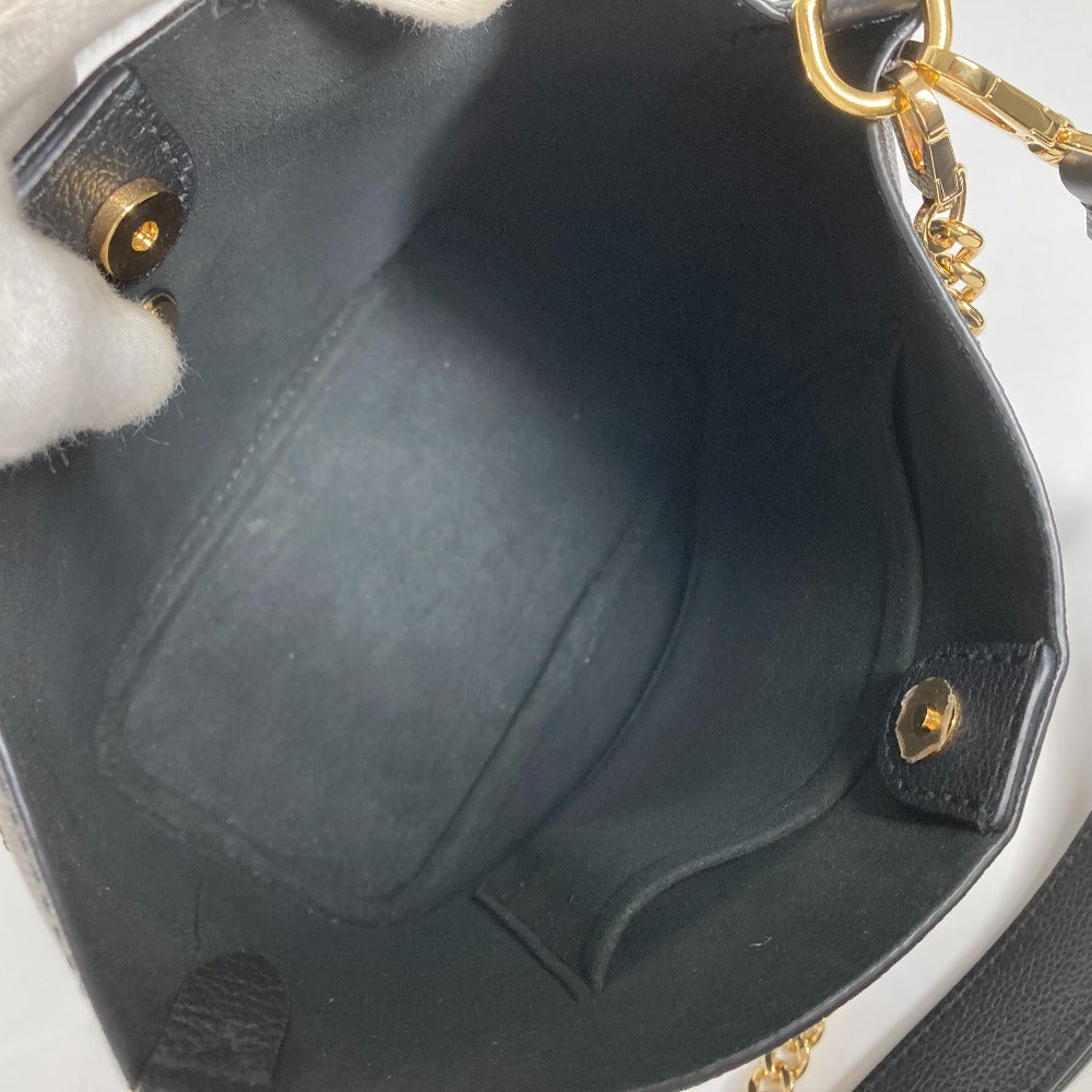 LOUIS VUITTON M24006 ロック & ウォーク 肩掛け カバン バケツ型 ばけつ チェーン ショルダーバッグ カーフレザー レディース ブラック