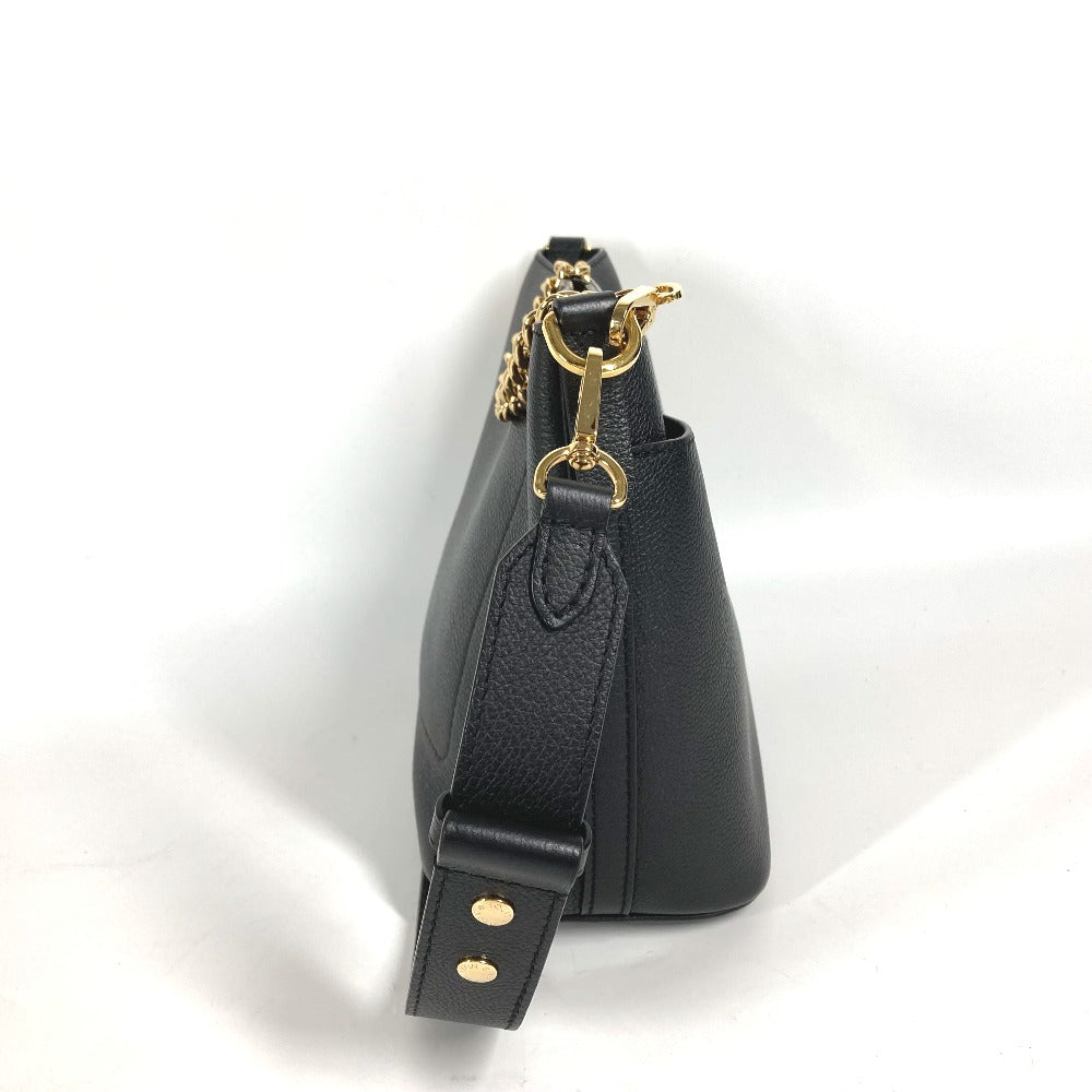 LOUIS VUITTON M24006 ロック & ウォーク 肩掛け カバン バケツ型 ばけつ チェーン ショルダーバッグ カーフレザー レディース ブラック