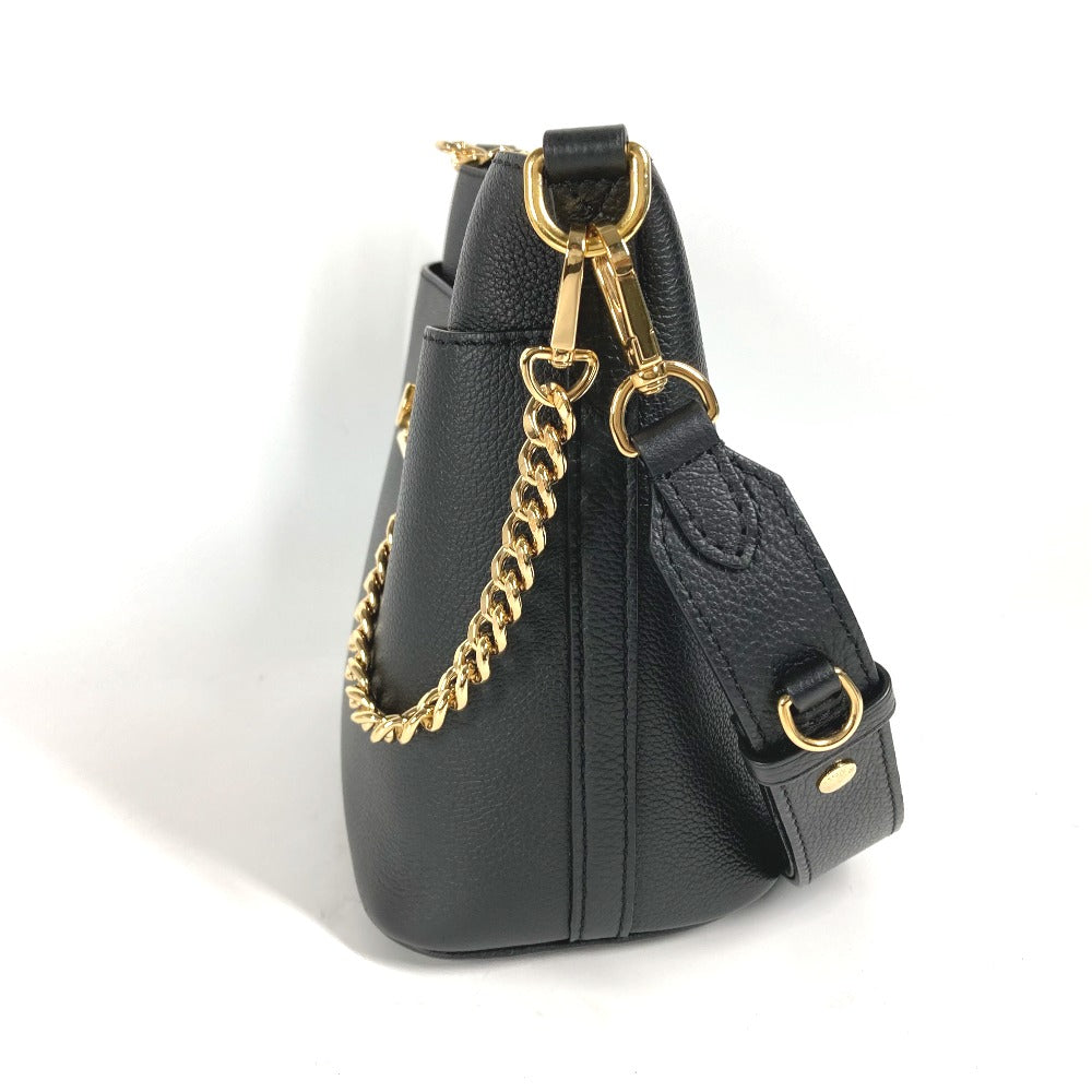 LOUIS VUITTON M24006 ロック & ウォーク 肩掛け カバン バケツ型 ばけつ チェーン ショルダーバッグ カーフレザー レディース ブラック