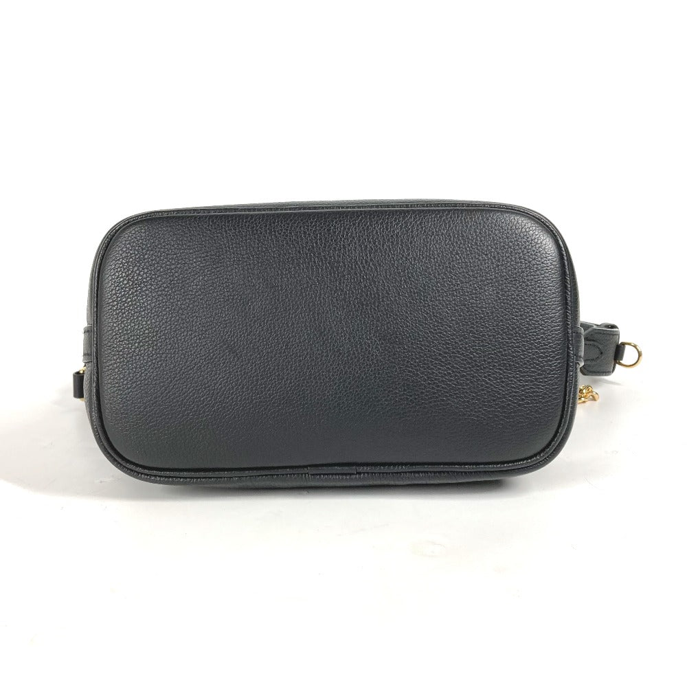 LOUIS VUITTON M24006 ロック & ウォーク 肩掛け カバン バケツ型 ばけつ チェーン ショルダーバッグ カーフレザー レディース ブラック
