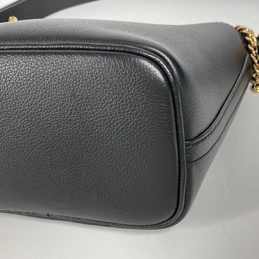 LOUIS VUITTON M24006 ロック & ウォーク 肩掛け カバン バケツ型 ばけつ チェーン ショルダーバッグ カーフレザー レディース ブラック