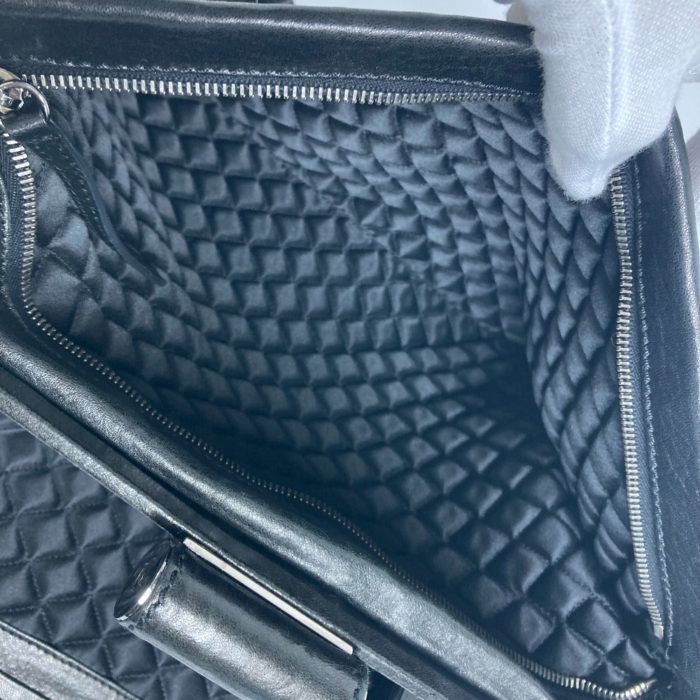 CHANEL 肩掛け カバン CC ココマーク Wチェーン ショルダーバッグ カーフレザー レディース ブラック