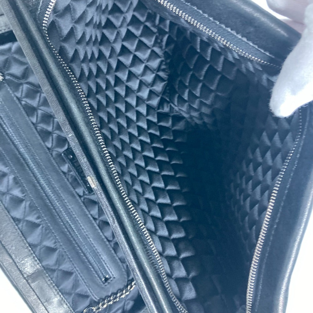CHANEL 肩掛け カバン CC ココマーク Wチェーン ショルダーバッグ カーフレザー レディース ブラック