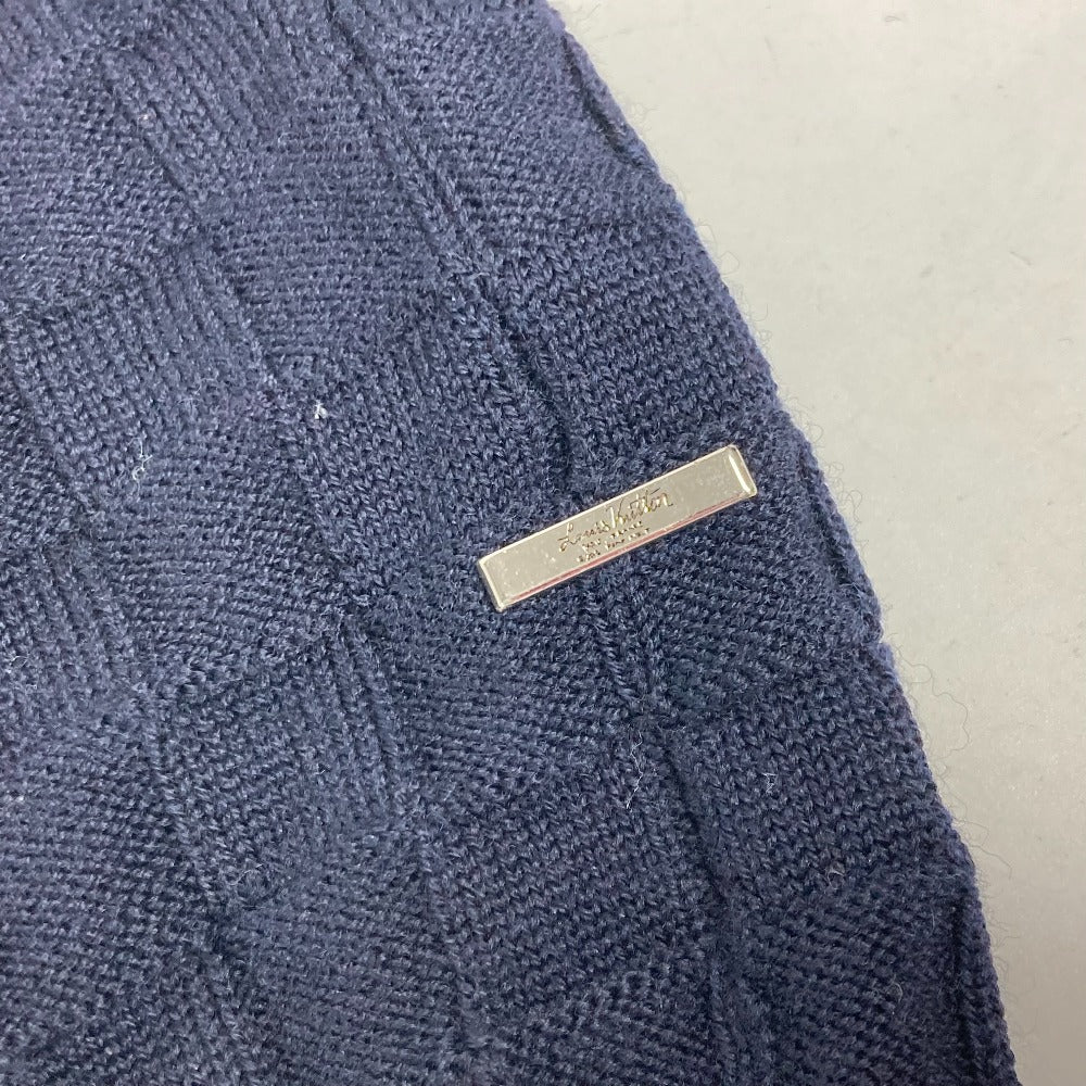 LOUIS VUITTON ダミエ ニット 長袖 トップス アパレル RM222Q セーター ウール メンズ ネイビー