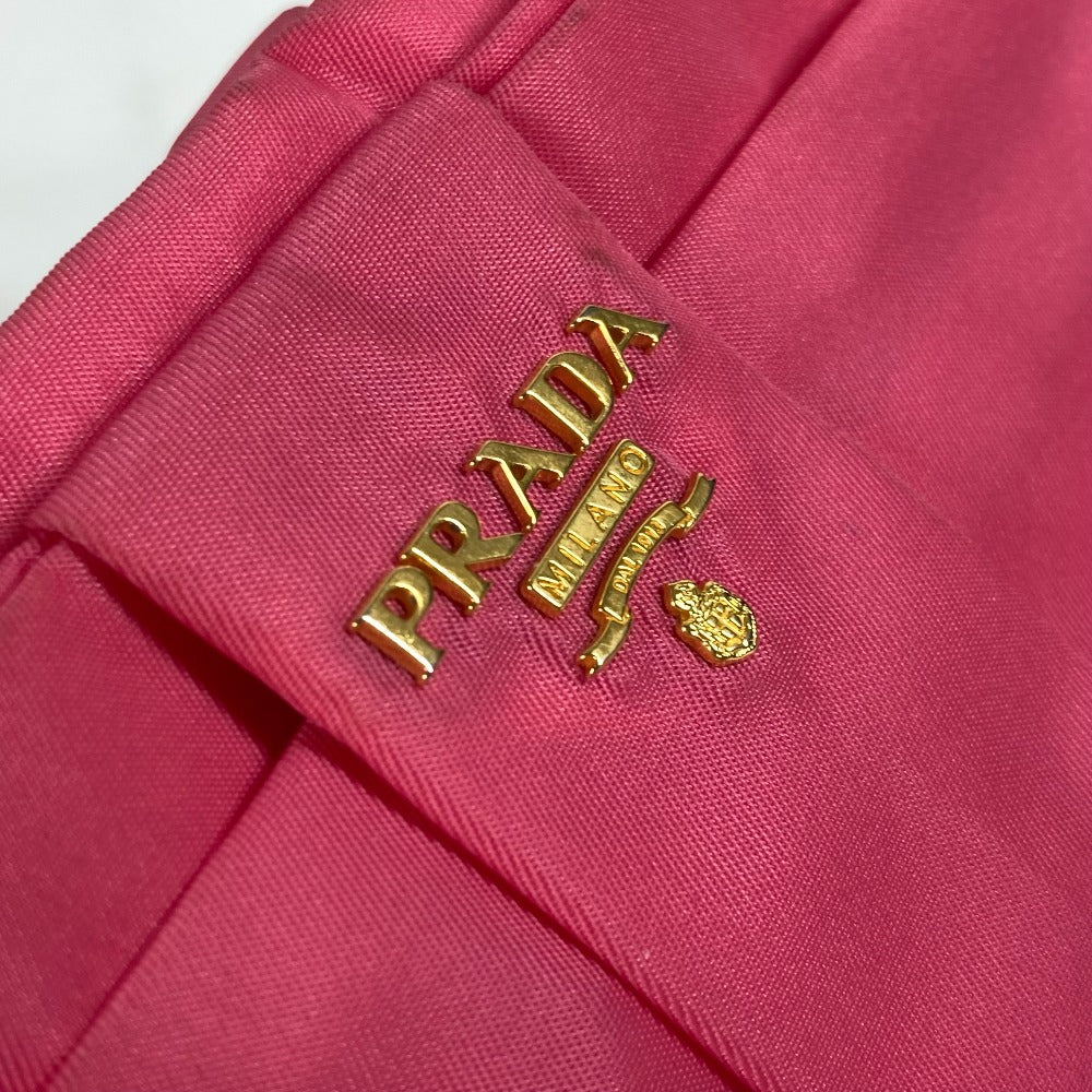 PRADA ストラップ付 リボン りぼん バック カバン ポーチ セカンドバッグ クラッチバッグ ナイロン レディース ピンク