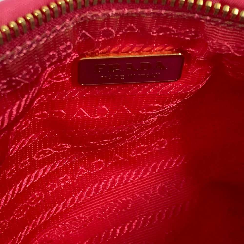 PRADA ストラップ付 リボン りぼん バック カバン ポーチ セカンドバッグ クラッチバッグ ナイロン レディース ピンク