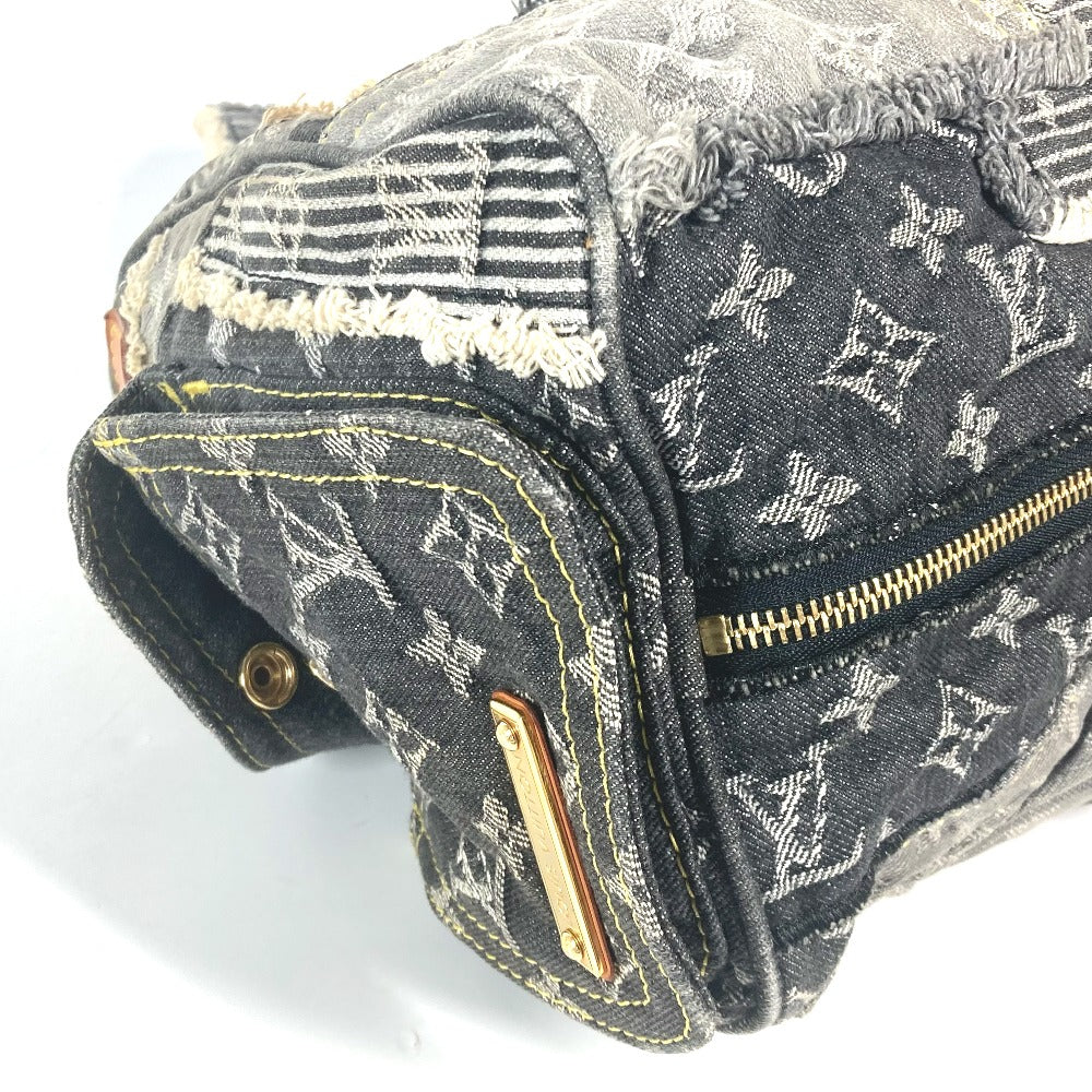 LOUIS VUITTON M95381 モノグラムデニム パッチワーク スピーディ30 ミニボストンバッグ カバン ハンドバッグ デニム レディース ブラック