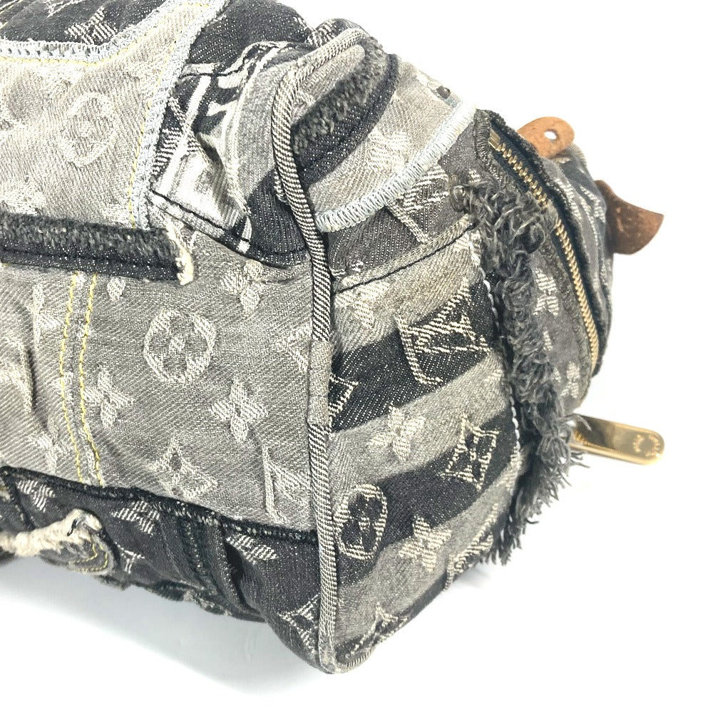 LOUIS VUITTON M95381 モノグラムデニム パッチワーク スピーディ30 ミニボストンバッグ カバン ハンドバッグ デニム レディース ブラック