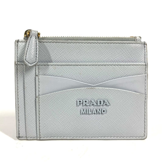PRADA ロゴ 財布 小銭入れ コインケース サフィアーノレザ－ レディース ブルー