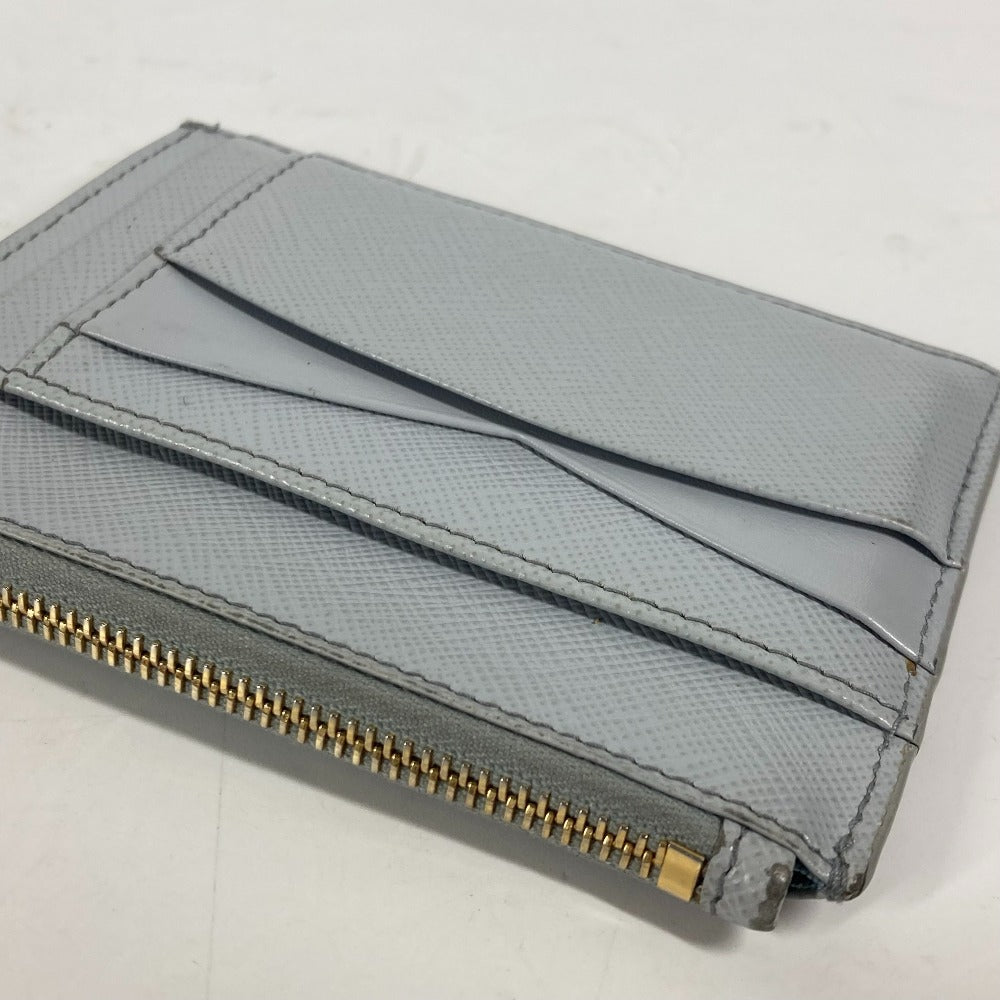 PRADA ロゴ 財布 小銭入れ コインケース サフィアーノレザ－ レディース ブルー