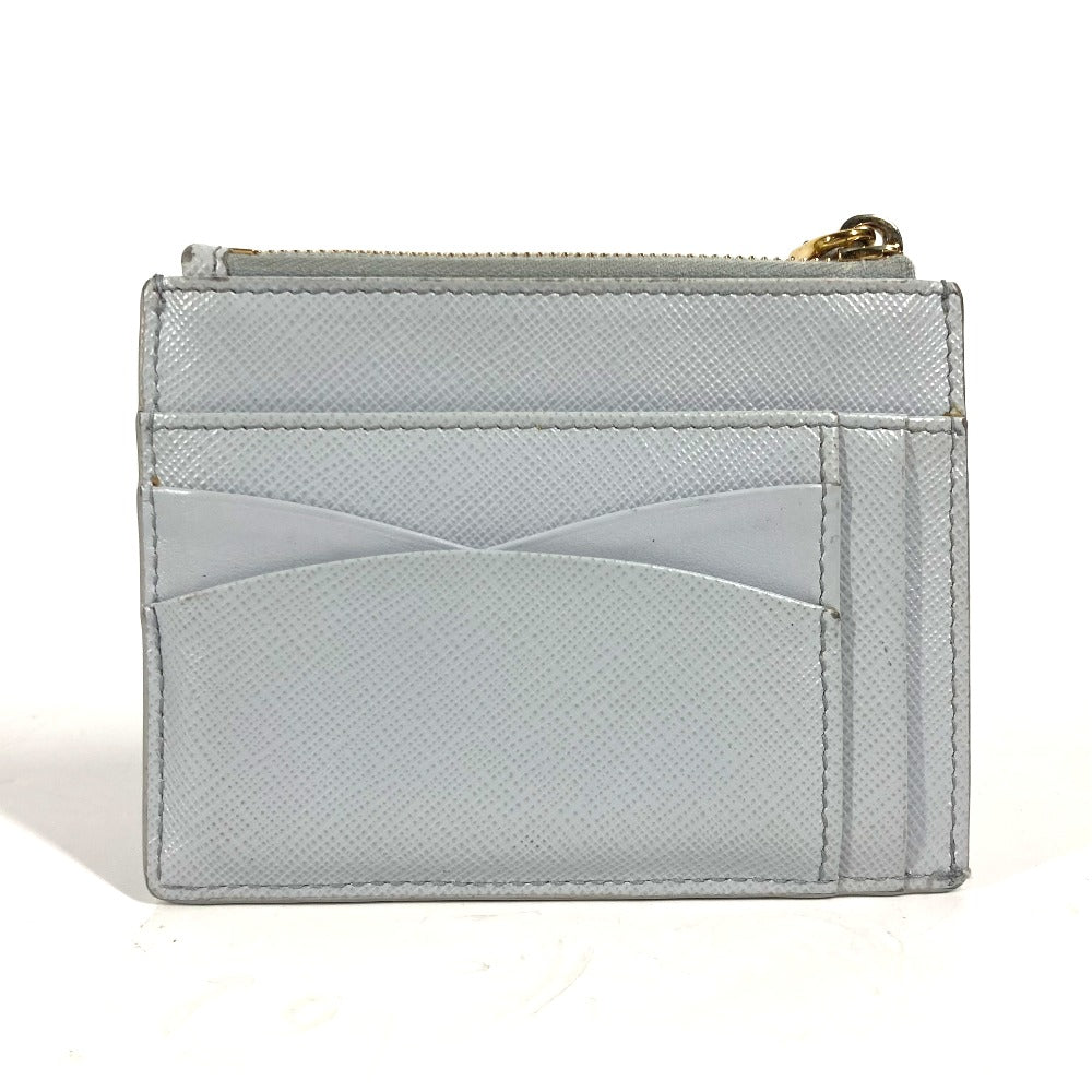 PRADA ロゴ 財布 小銭入れ コインケース サフィアーノレザ－ レディース ブルー