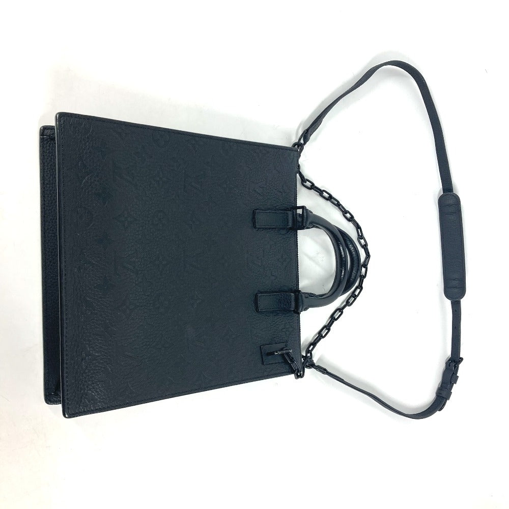LOUIS VUITTON M55924 モノグラムトリヨン サックプラ カバン 2WAYバッグ トートバッグ 縦型 斜め掛け ショルダーバッグ トリヨンレザー メンズ ノワール ブラック