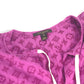 LOUIS VUITTON モノグラム フリル トップス アパレル カットソー 半袖 リボン 半袖Ｔシャツ コットン レディース ブルー