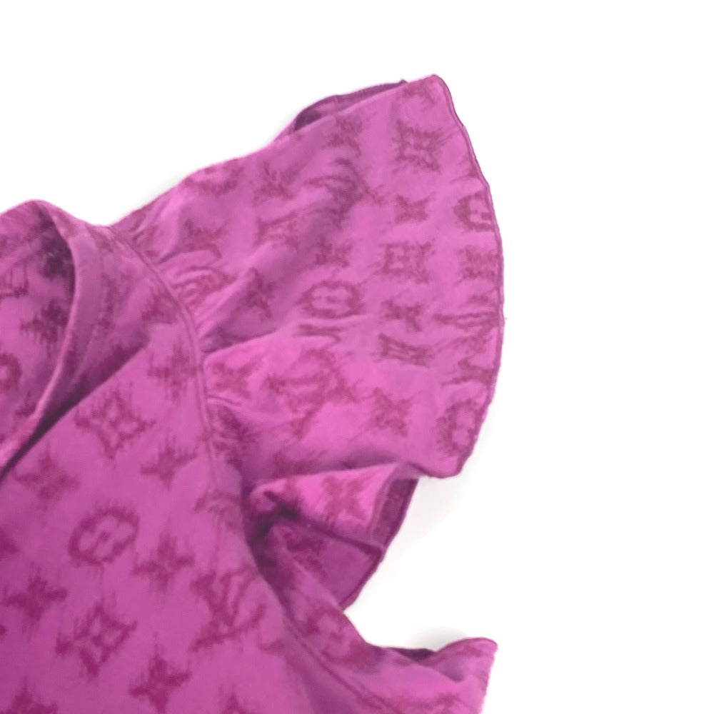 LOUIS VUITTON モノグラム フリル トップス アパレル カットソー 半袖 リボン 半袖Ｔシャツ コットン レディース ブルー