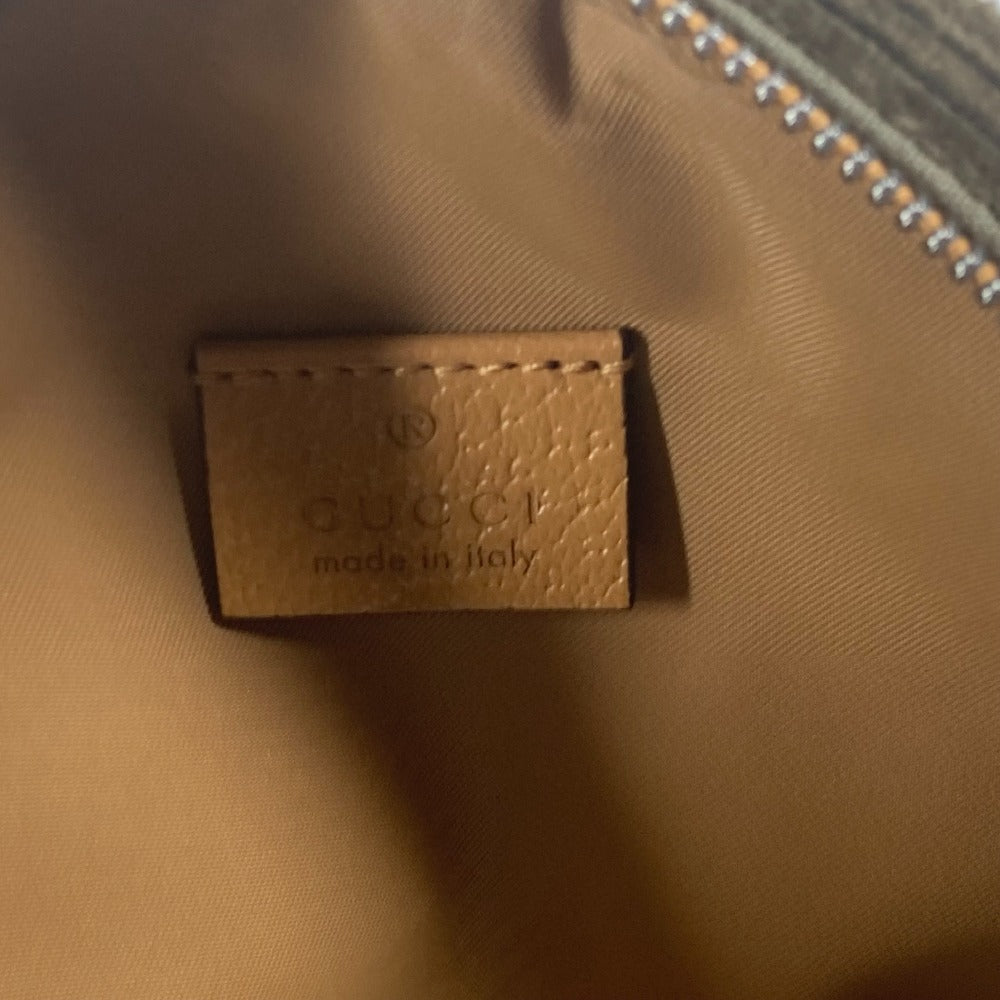 GUCCI 704806 GG らいおん ライオン ラウンド カバン ストラップ付 ポーチ クラッチバッグ ファー レディース ブラウン