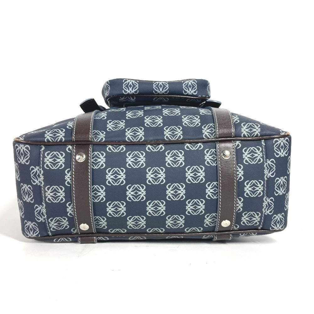 LOEWE ショルダーバッグ 肩掛け アナグラム ロゴ ポーチ付き ミニボストンバッグ ハンドバッグ ボストンバッグ PVC/レザー メンズ ネイビー