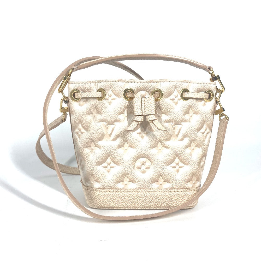 LOUIS VUITTON M81463 モノグラムアンプラント ナノノエ サマースターダスト 2WAYバッグ ポシェット カバン 巾着 斜め掛け ショルダーバッグ モノグラムアンプラントレザー レディース ベージュ