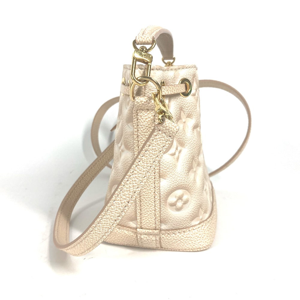 LOUIS VUITTON M81463 モノグラムアンプラント ナノノエ サマースターダスト 2WAYバッグ ポシェット カバン 巾着 斜め掛け ショルダーバッグ モノグラムアンプラントレザー レディース ベージュ