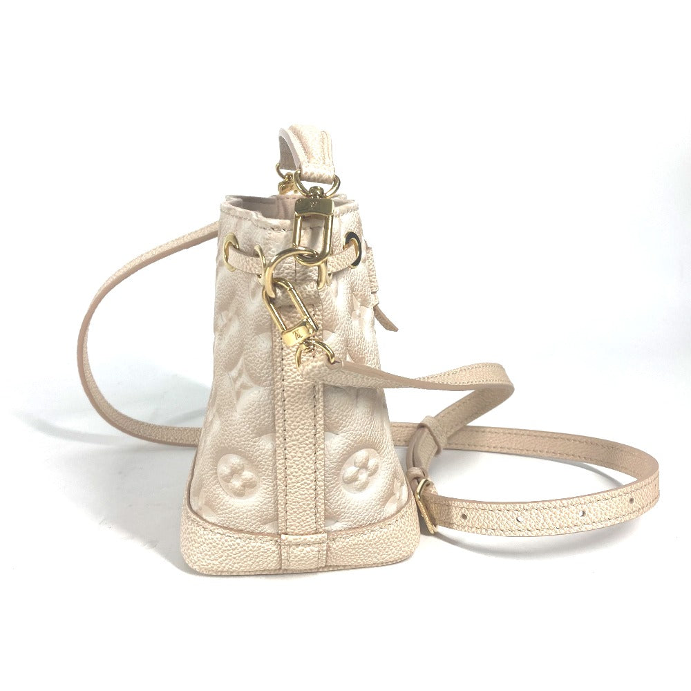 LOUIS VUITTON M81463 モノグラムアンプラント ナノノエ サマースターダスト 2WAYバッグ ポシェット カバン 巾着 斜め掛け ショルダーバッグ モノグラムアンプラントレザー レディース ベージュ