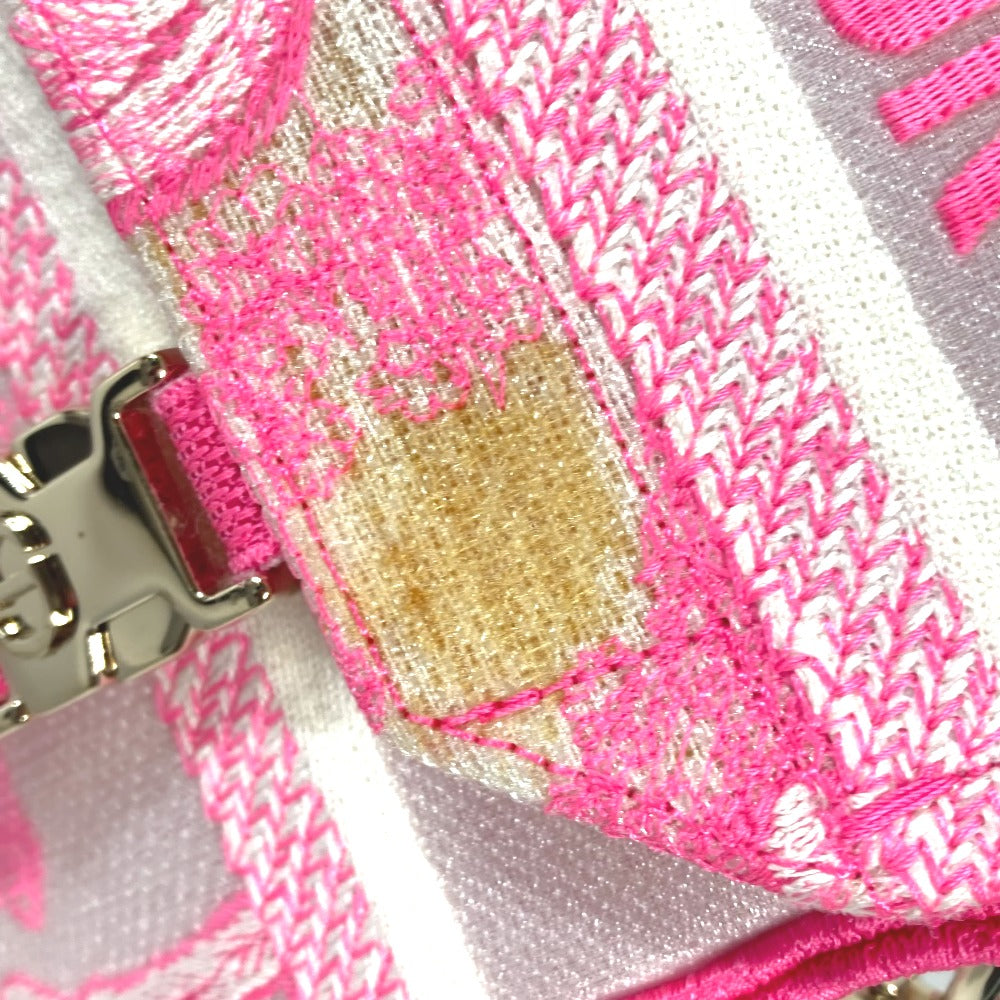 Dior トワルドゥジュイ 刺繍 ロゴ 斜め掛け カバン ショルダーバッグ キャンバス レディース ピンク - brandshop-reference