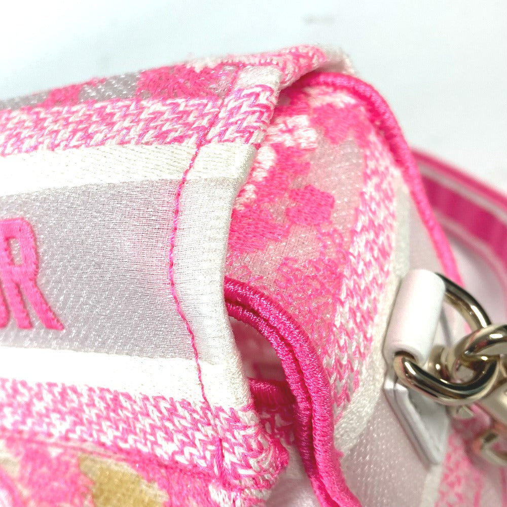 Dior トワルドゥジュイ 刺繍 ロゴ 斜め掛け カバン ショルダーバッグ キャンバス レディース ピンク - brandshop-reference
