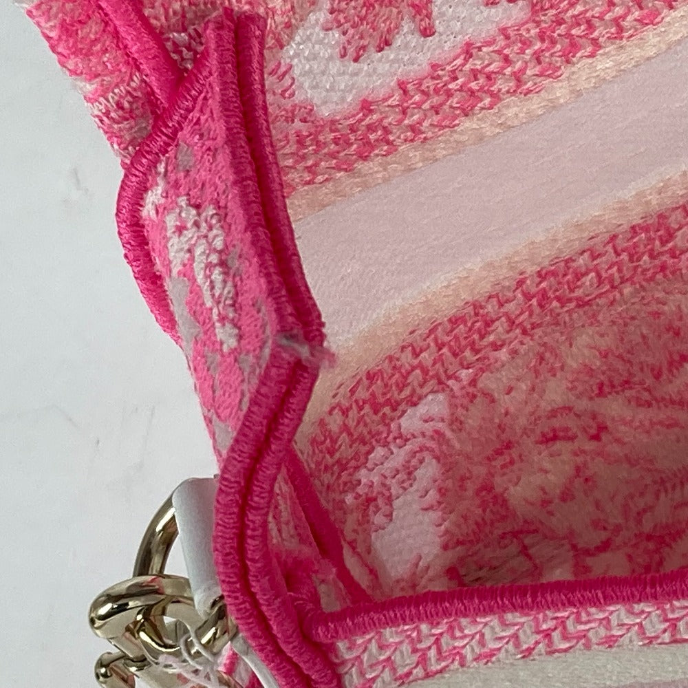 Dior トワルドゥジュイ 刺繍 ロゴ 斜め掛け カバン ショルダーバッグ キャンバス レディース ピンク - brandshop-reference