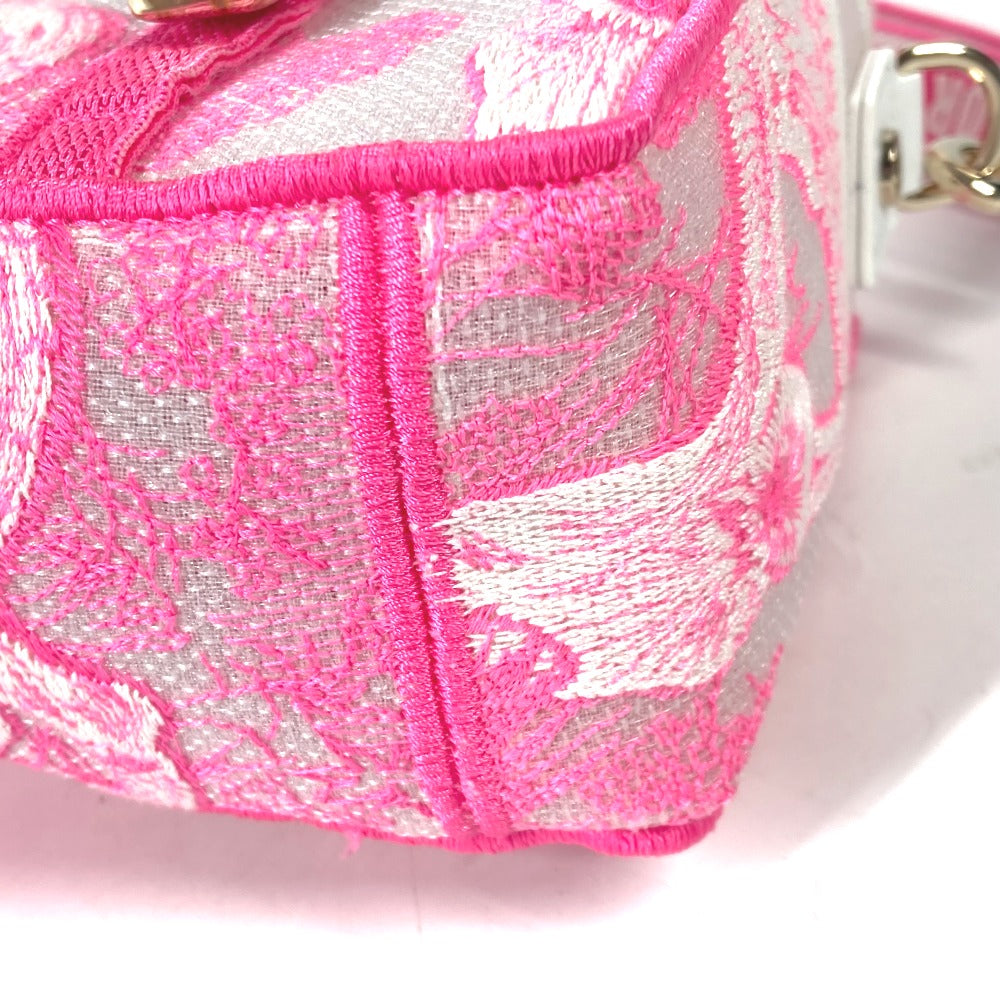 Dior トワルドゥジュイ 刺繍 ロゴ 斜め掛け カバン ショルダーバッグ キャンバス レディース ピンク - brandshop-reference