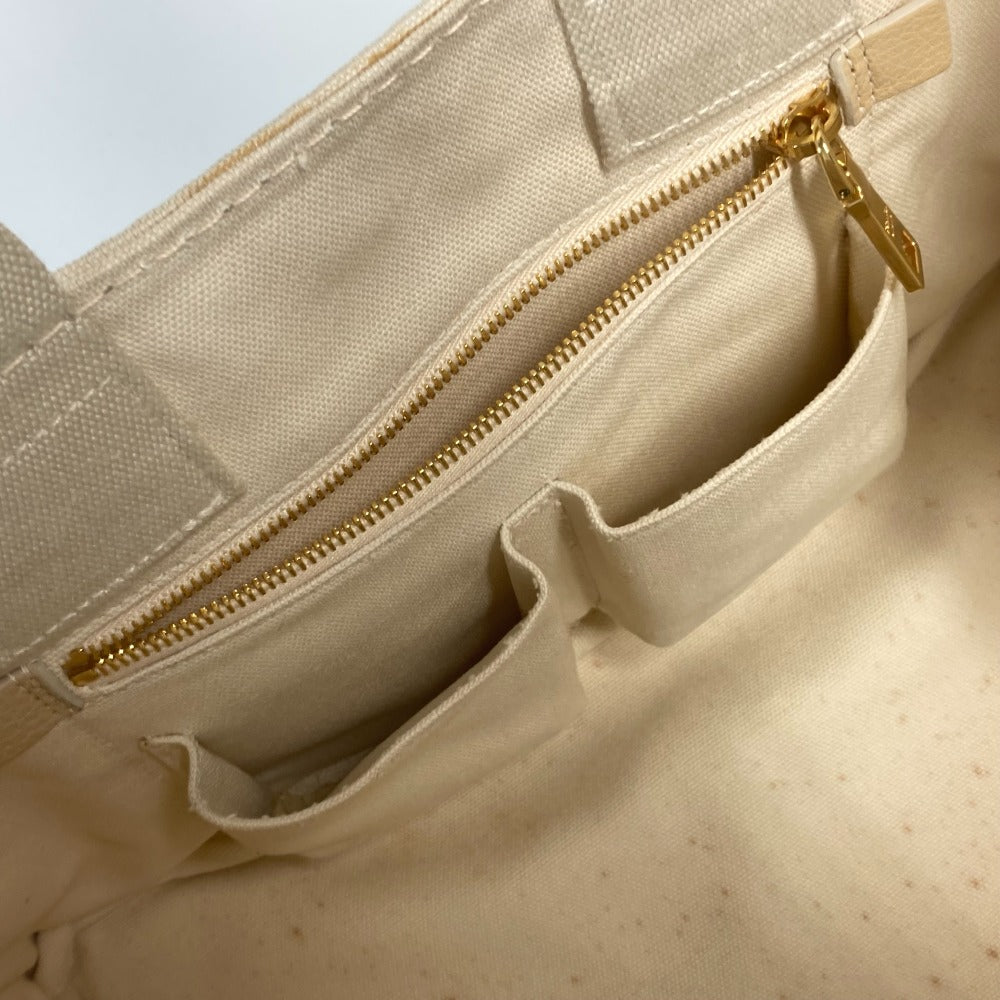 PRADA BN1877 ロゴプレート カナパ CANAPA ハンドバッグ カバン トートバッグ キャンバス レディース アイボリー