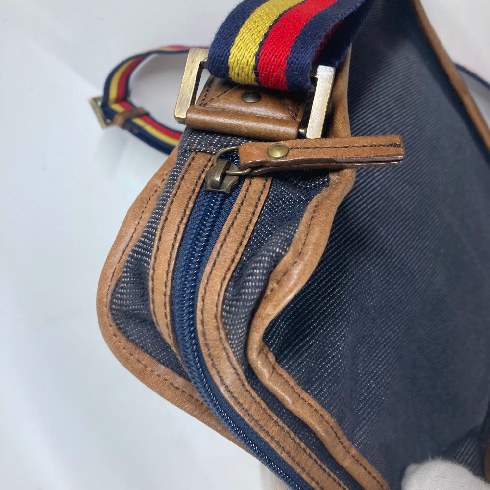 FENDI ポシェット ロゴ 斜め掛け カバン ショルダーバッグ デニム ユニセックス ブルー - brandshop-reference