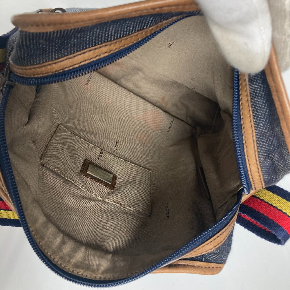 FENDI ポシェット ロゴ 斜め掛け カバン ショルダーバッグ デニム ユニセックス ブルー - brandshop-reference