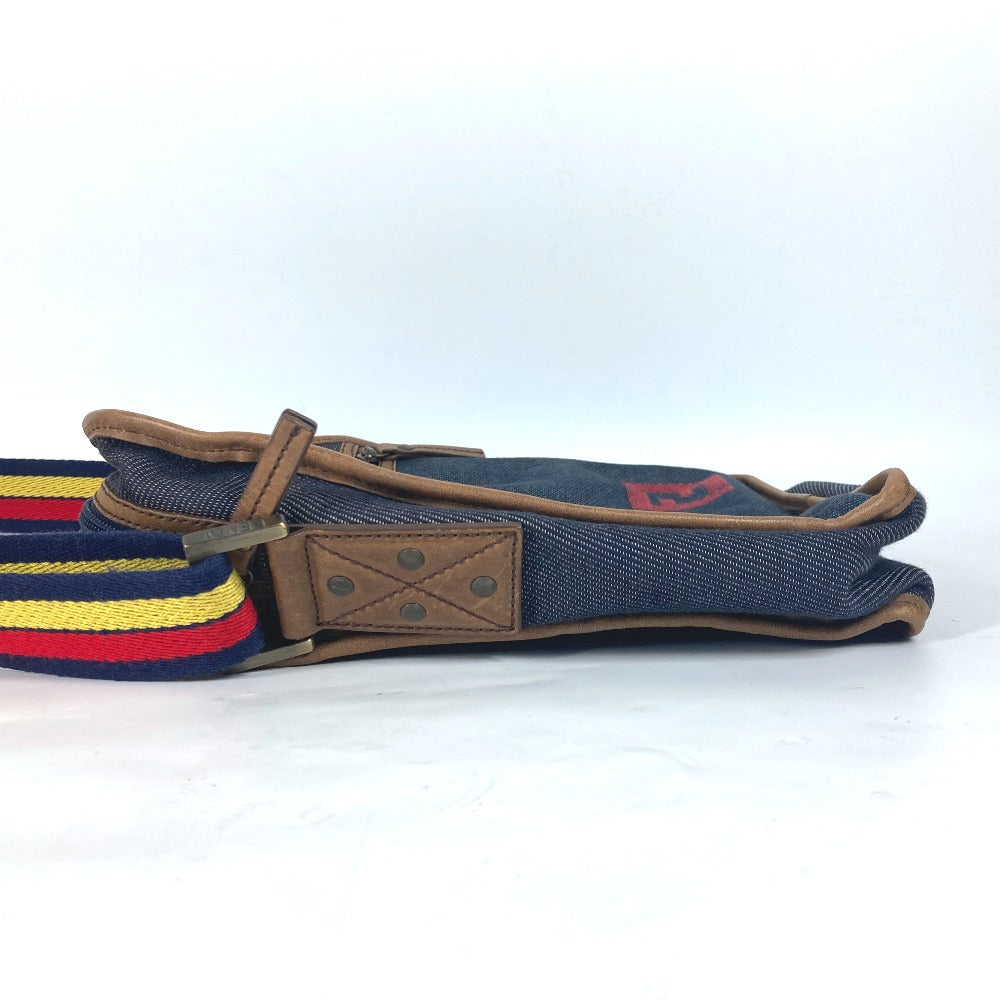FENDI ポシェット ロゴ 斜め掛け カバン ショルダーバッグ デニム ユニセックス ブルー - brandshop-reference