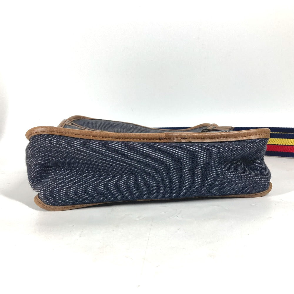 FENDI ポシェット ロゴ 斜め掛け カバン ショルダーバッグ デニム ユニセックス ブルー - brandshop-reference